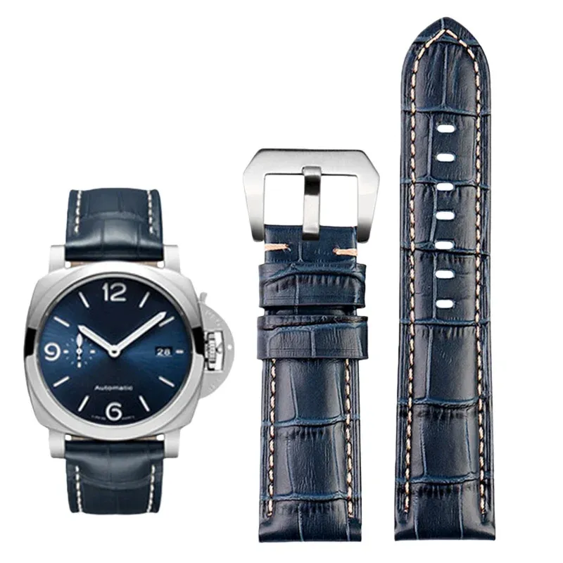 Bracelet montre cuir croco 22 à 26 mm veau