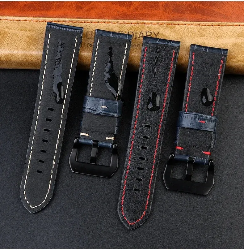 Bracelet montre cuir croco 22 à 26 mm veau