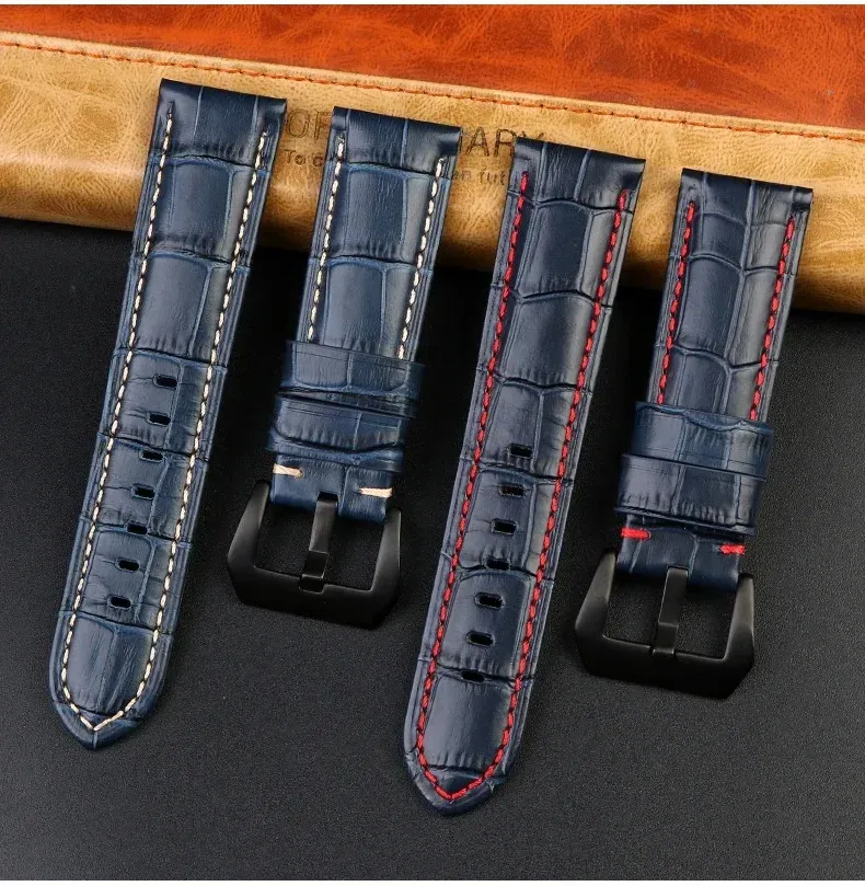 Bracelet montre cuir croco 22 à 26 mm veau