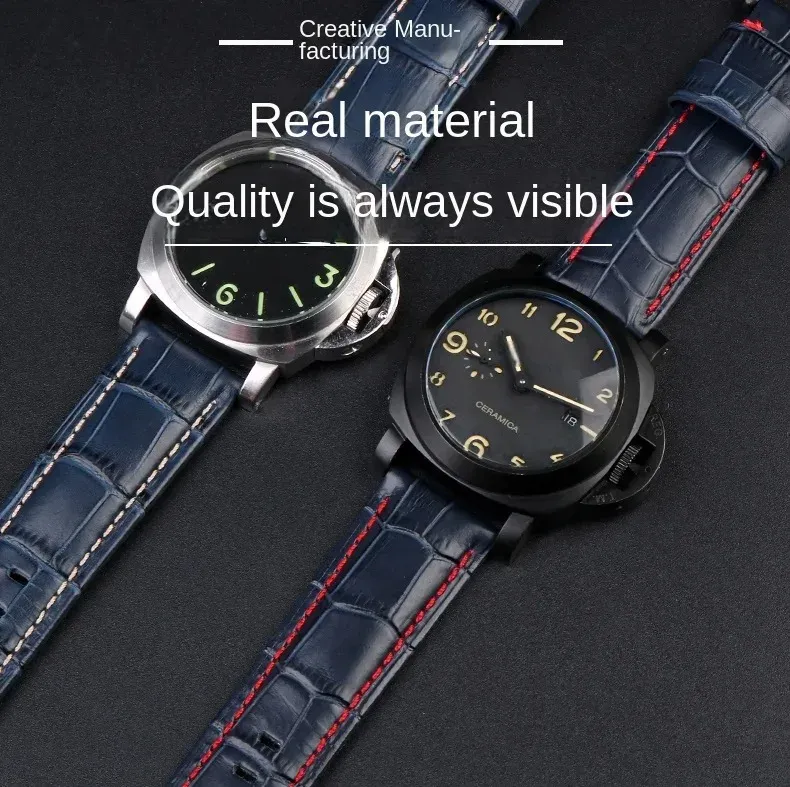 Bracelet montre cuir croco 22 à 26 mm veau