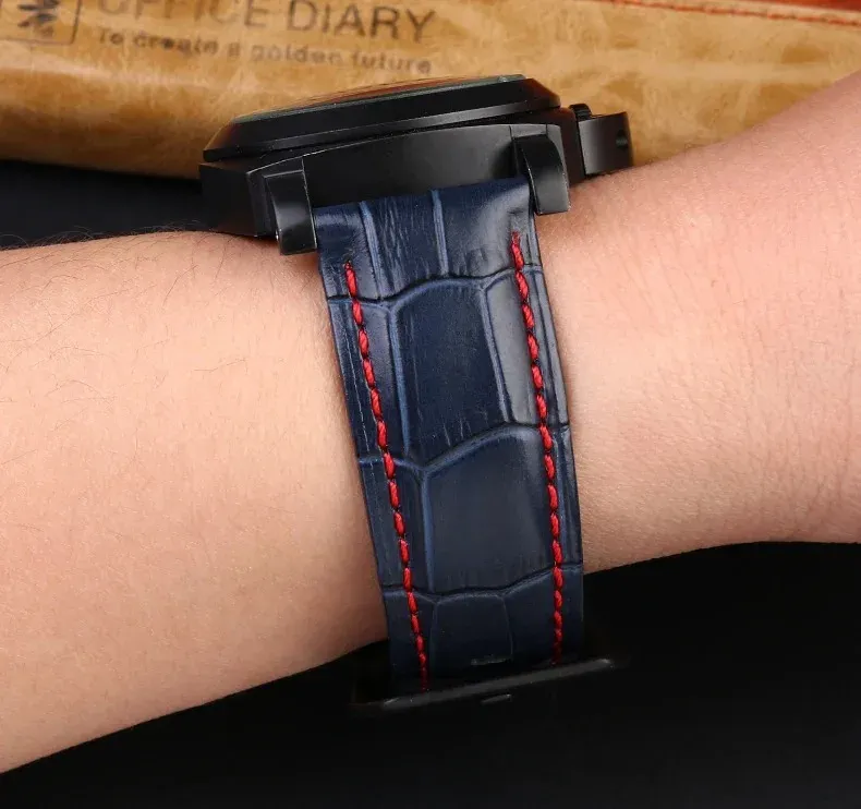 Bracelet montre cuir croco 22 à 26 mm veau