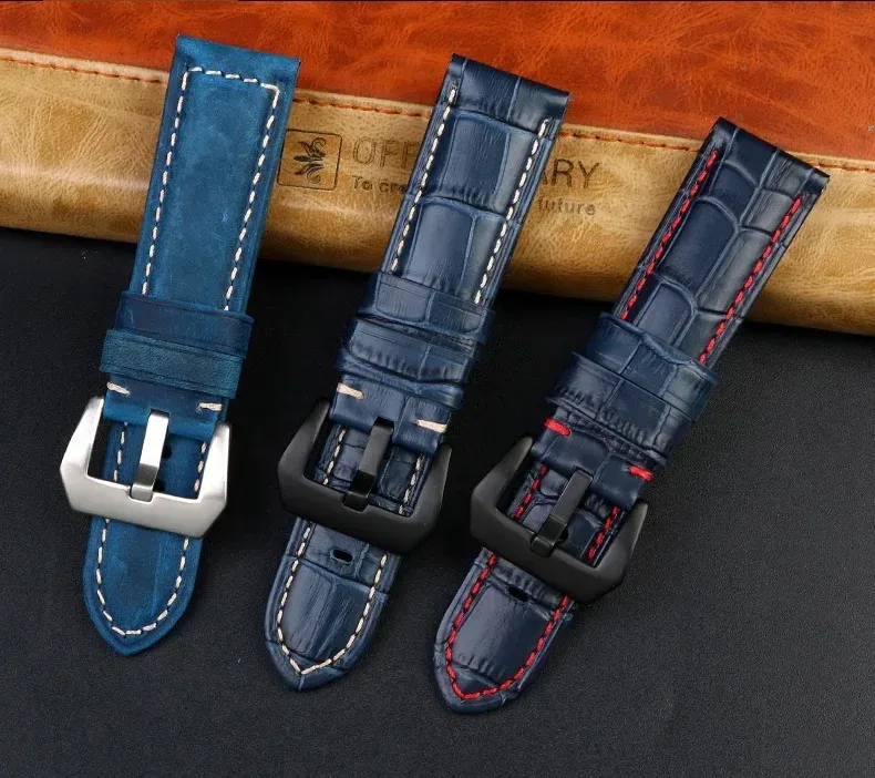 Bracelet montre cuir croco 22 à 26 mm veau