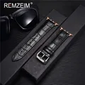 Bracelet montre cuir croco 38 à 49 mm – Couleur du bracelet black-rose