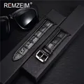 Bracelet montre cuir croco 38 à 49 mm – Couleur du bracelet black-w-black