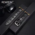 Bracelet montre cuir croco 38 à 49 mm – Couleur du bracelet black-w-gold