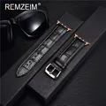 Bracelet montre cuir croco 38 à 49 mm – Couleur du bracelet black-w-rose