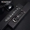 Bracelet montre cuir croco 38 à 49 mm – Couleur du bracelet black-w-silver