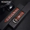 Bracelet montre cuir croco 38 à 49 mm – Couleur du bracelet brown-black