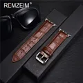 Bracelet montre cuir croco 38 à 49 mm – Couleur du bracelet brown-silver