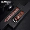 Bracelet montre cuir croco 38 à 49 mm – Couleur du bracelet brown-w-black