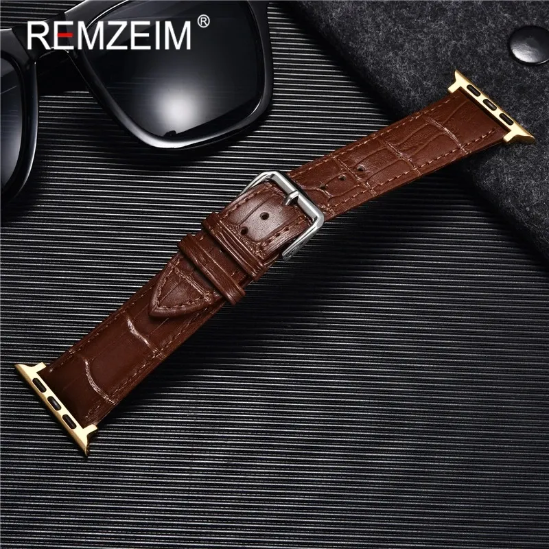 Bracelet montre cuir croco 38 à 49 mm