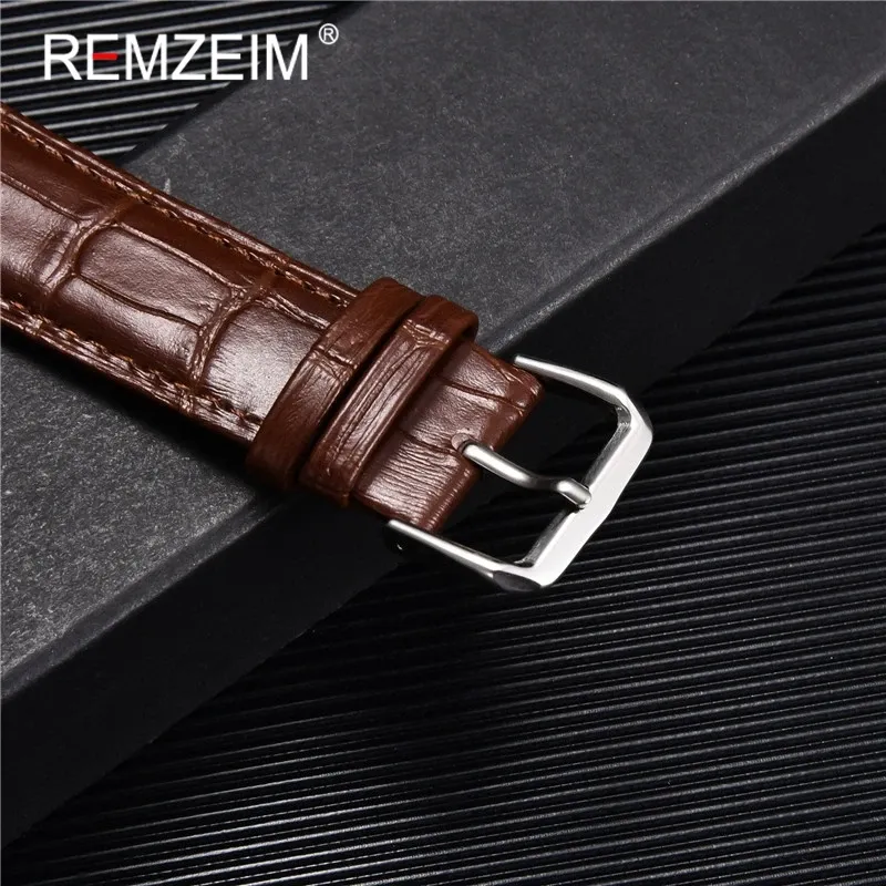 Bracelet montre cuir croco 38 à 49 mm