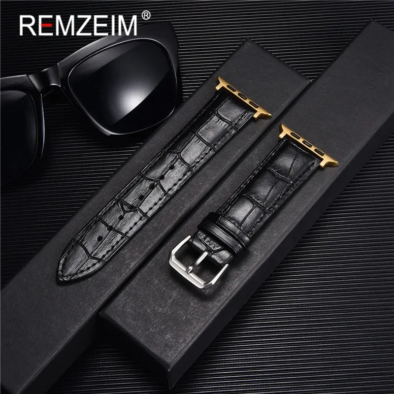 Bracelet montre cuir croco 38 à 49 mm