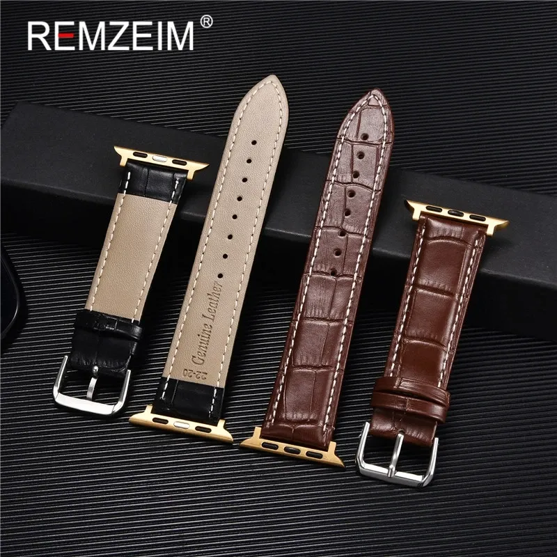 Bracelet montre cuir croco 38 à 49 mm