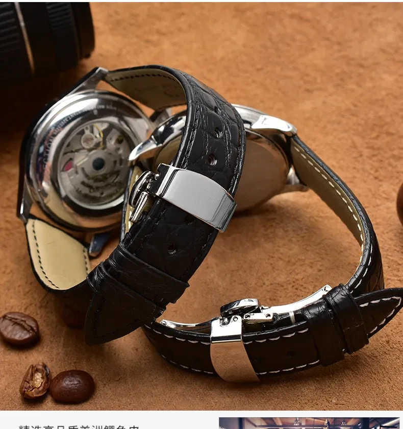 Bracelet montre cuir crocodile 12 à 18 mm