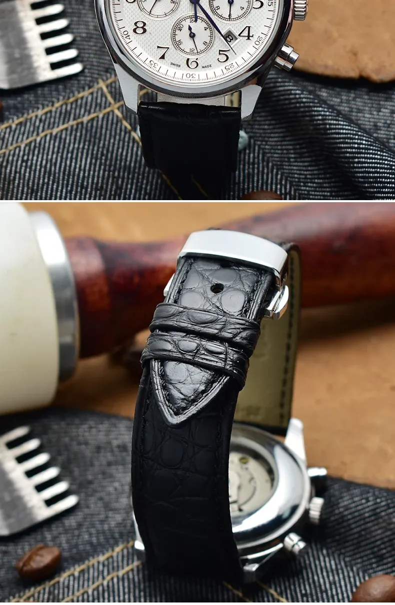 Bracelet montre cuir crocodile 12 à 18 mm