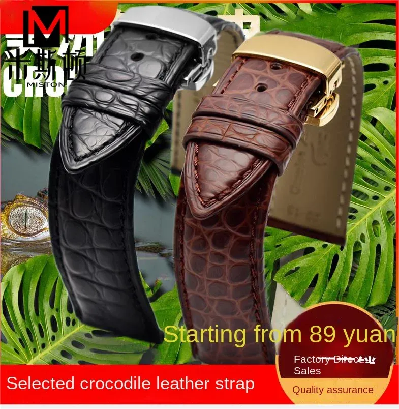 Bracelet montre cuir crocodile 12 à 18 mm