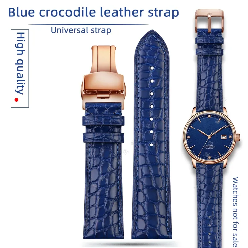 Bracelet montre cuir crocodile 12 à 24 mm