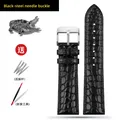 Bracelet montre cuir crocodile 12 à 24 mm – Couleur du bracelet Black  steel