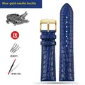 Bracelet montre cuir crocodile 12 à 24 mm – Couleur du bracelet Blue golden