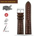 Bracelet montre cuir crocodile 12 à 24 mm – Couleur du bracelet Brown steel