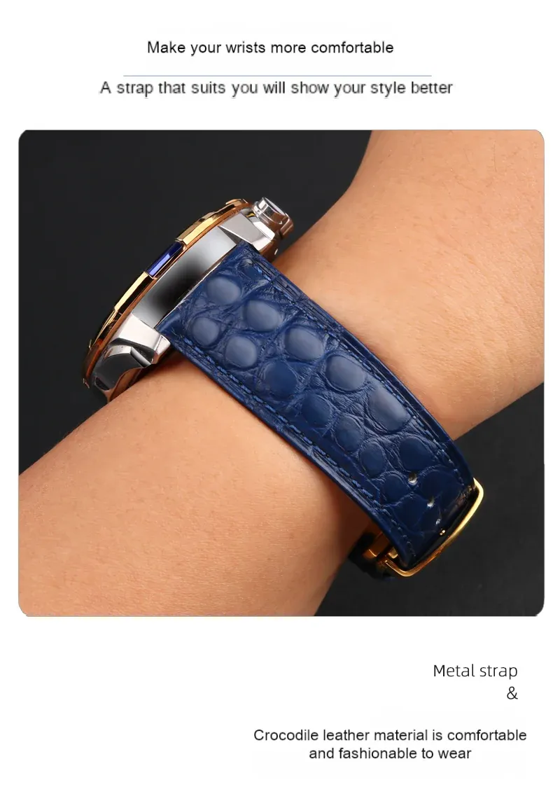Bracelet montre cuir crocodile 12 à 24 mm