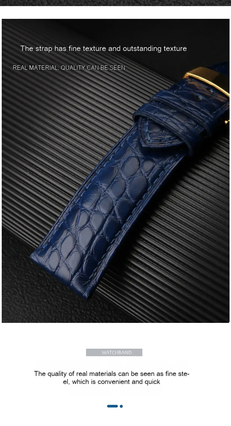Bracelet montre cuir crocodile 12 à 24 mm