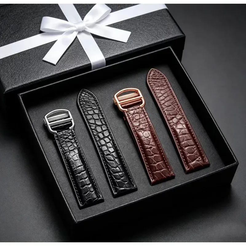 Bracelet montre cuir crocodile 14 à 25 mm
