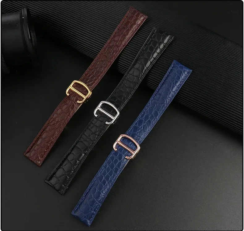 Bracelet montre cuir crocodile 14 à 25 mm