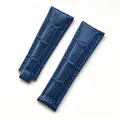 Bracelet montre cuir crocodile 20 mm pour Rolex – Band Color Blue-No buckle