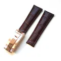 Bracelet montre cuir crocodile 20 mm pour Rolex – Band Color Brown-rosegold
