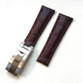 Bracelet montre cuir crocodile 20 mm pour Rolex – Band Color Brown-silver
