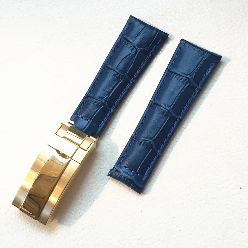 Bracelet montre cuir crocodile 20 mm pour Rolex