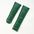 Bracelet montre cuir crocodile 20 mm pour Rolex – Band Color green-No buckle
