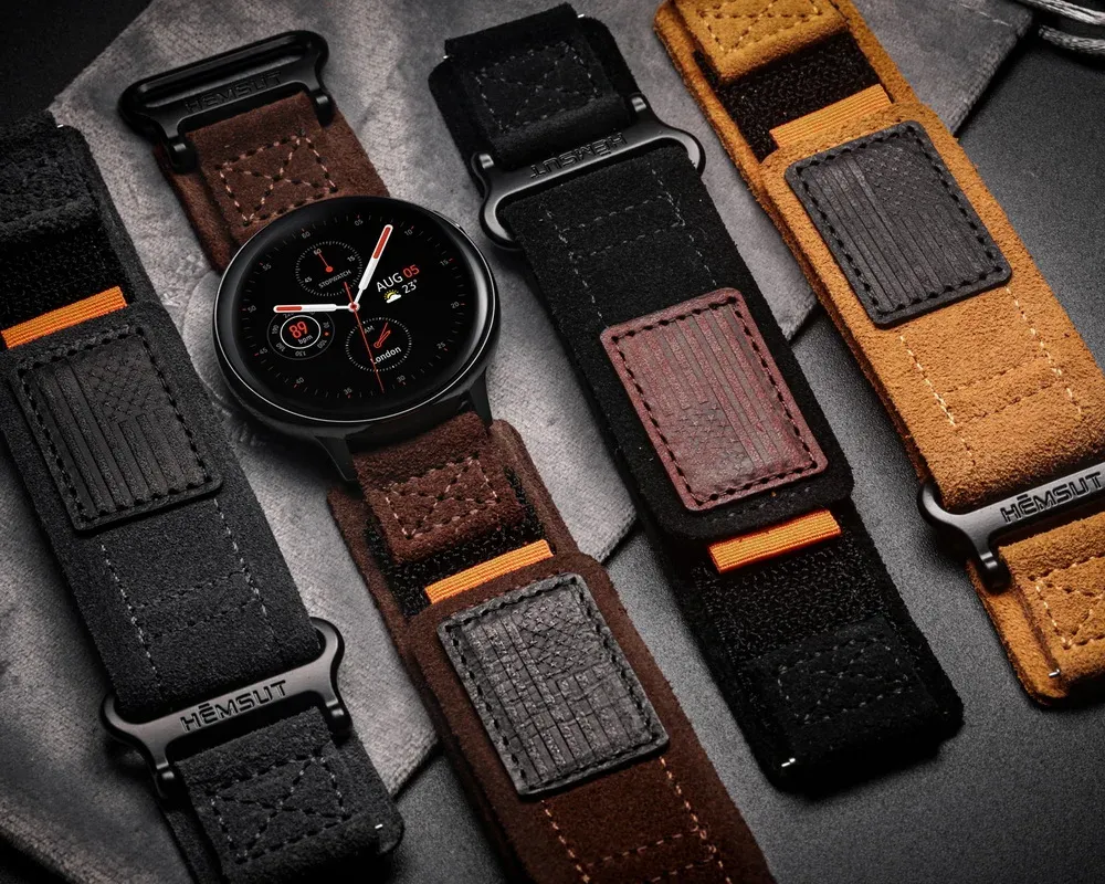 Bracelet montre cuir daim 20 à 22 mm pour Huawei