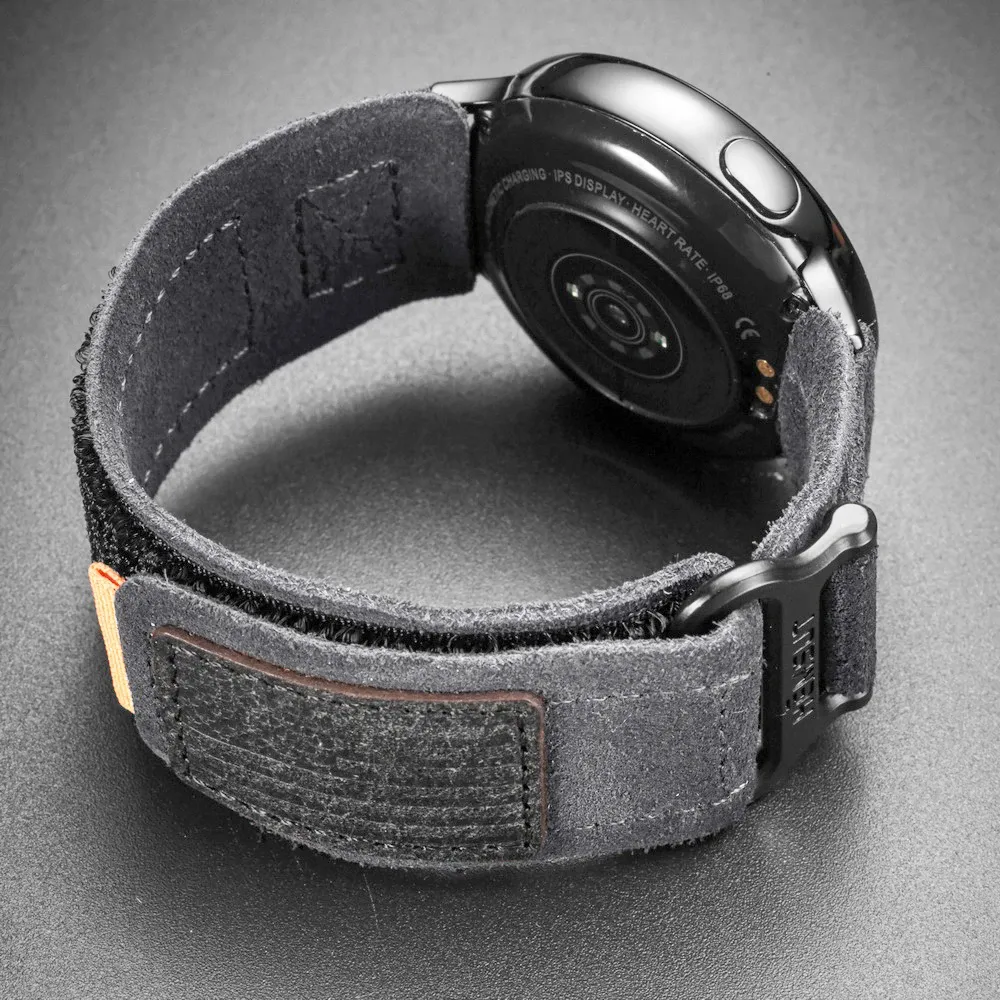 Bracelet montre cuir daim 20 à 22 mm pour Huawei