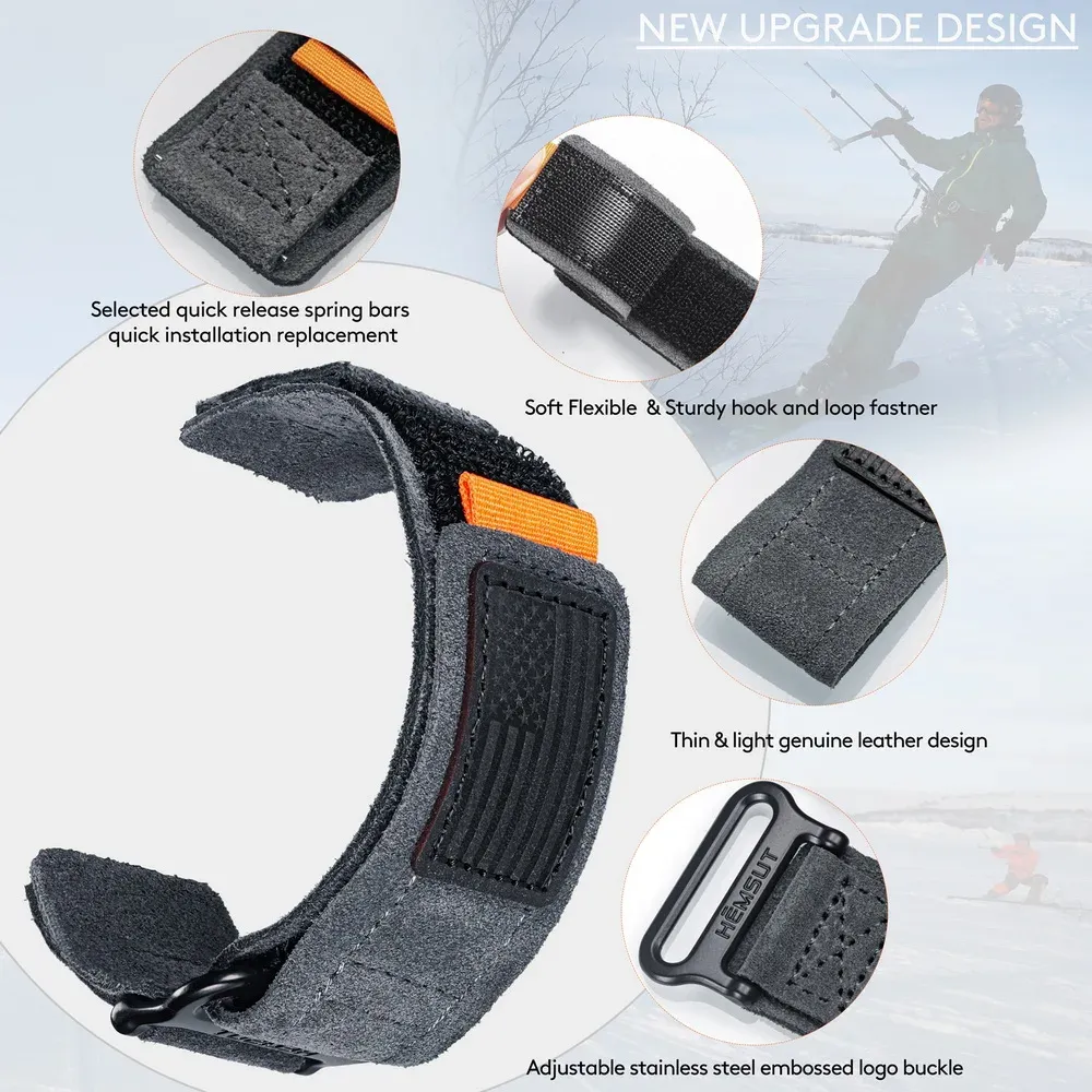 Bracelet montre cuir daim 20 à 22 mm pour Huawei
