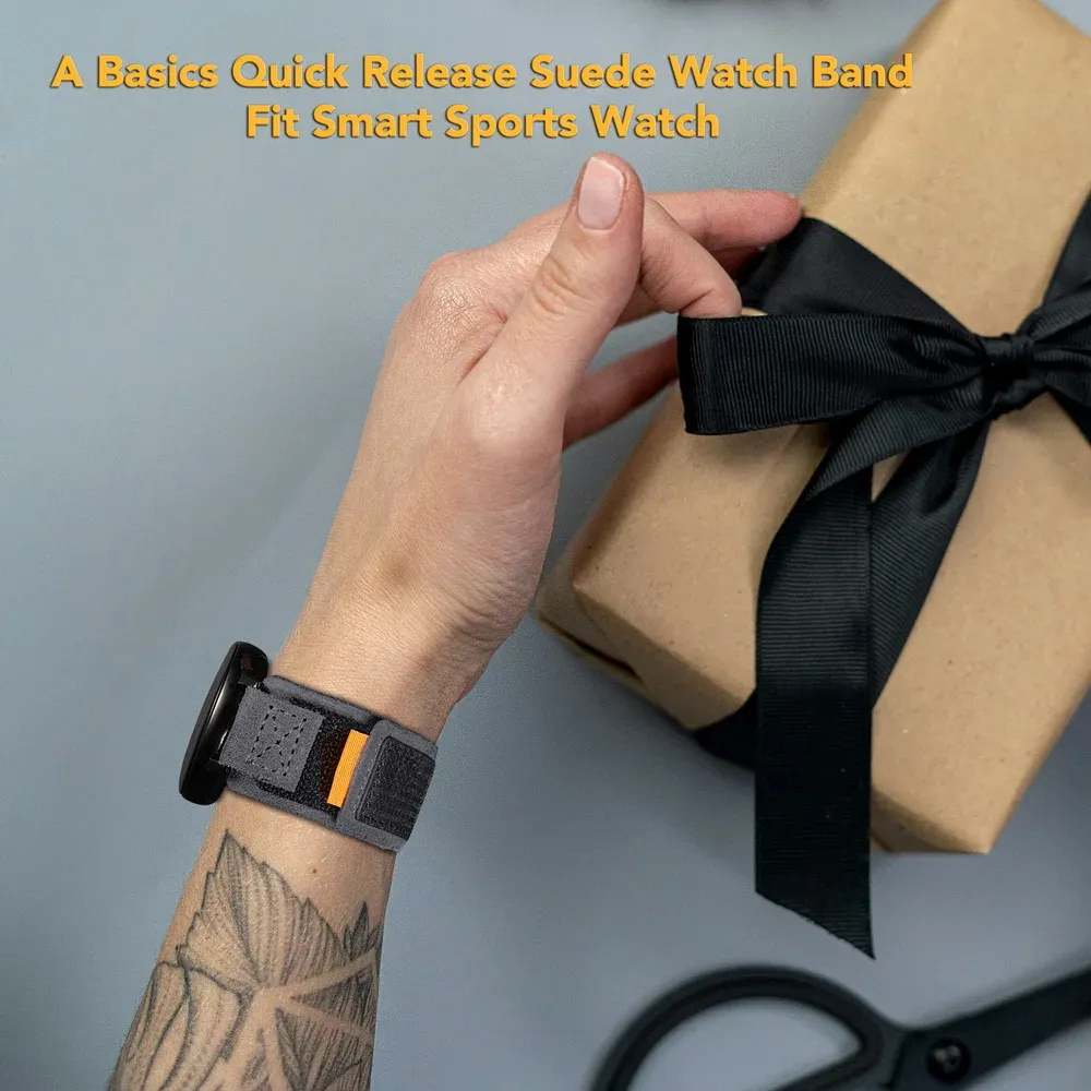 Bracelet montre cuir daim 20 à 22 mm pour Huawei