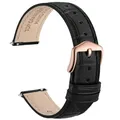 Bracelet montre cuir façon alligator 12 à 20 mm – Couleur du bracelet Black-Rosegold