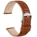 Bracelet montre cuir façon alligator 12 à 20 mm – Couleur du bracelet Caramel-Silver