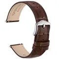 Bracelet montre cuir façon alligator 12 à 20 mm – Couleur du bracelet Dark Brown-Silver