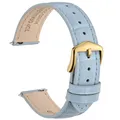 Bracelet montre cuir façon alligator 12 à 20 mm – Couleur du bracelet Light Blue-Golden