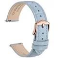 Bracelet montre cuir façon alligator 12 à 20 mm – Couleur du bracelet Light Blue-Rosegold