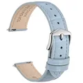 Bracelet montre cuir façon alligator 12 à 20 mm – Couleur du bracelet Light Blue-Silver