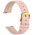 Bracelet montre cuir façon alligator 12 à 20 mm – Couleur du bracelet Light Pink-Golden