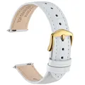 Bracelet montre cuir façon alligator 12 à 20 mm – Couleur du bracelet White-Golden