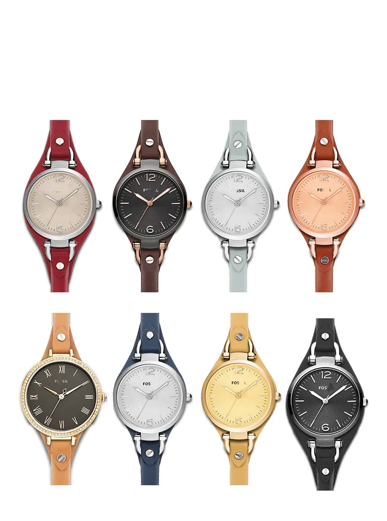 Bracelet montre cuir femme Fossil 8 mm étanche respirant