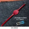 Bracelet montre cuir femme Fossil 8 mm étanche respirant – Couleur du bracelet Red-Steel-K1