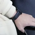Bracelet montre cuir fibre carbone 20 à 22 mm pour Galaxy Watch – 4