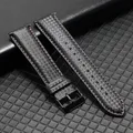 Bracelet montre cuir fibre carbone 20 à 22 mm pour Galaxy Watch – Couleur du bracelet Black Purple